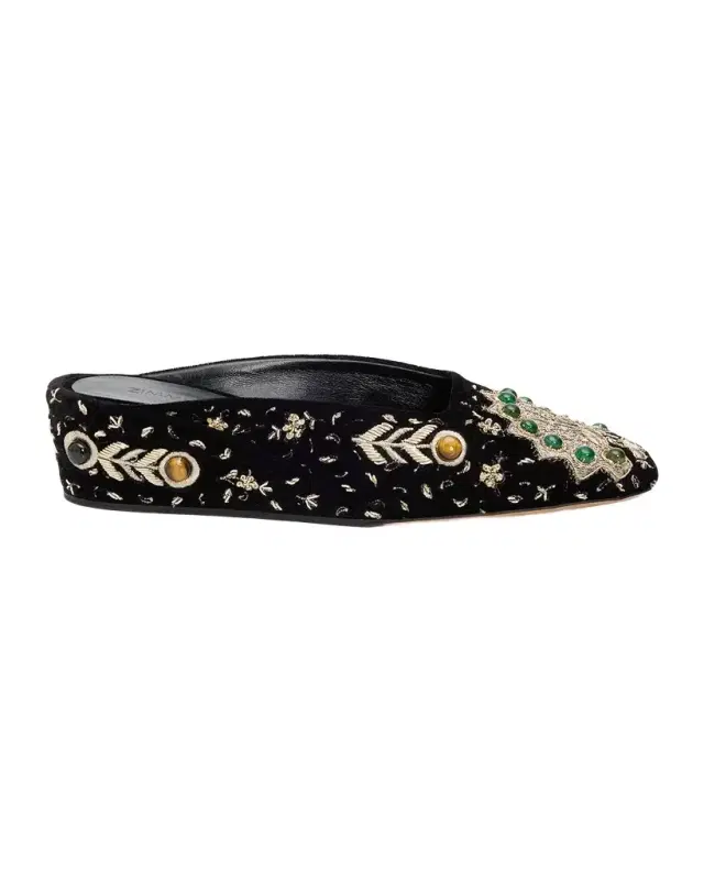 Atelier Embellished Velvet Mules Atelier Embellished Velvet Mules
