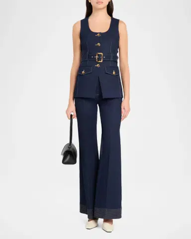 Veronica Beard Lancelor High-Rise Wide-Leg Jeans | Thumbnail 2