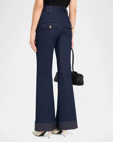 Veronica Beard Lancelor High-Rise Wide-Leg Jeans | Thumbnail 3