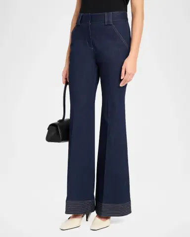 Veronica Beard Lancelor High-Rise Wide-Leg Jeans | Thumbnail 4