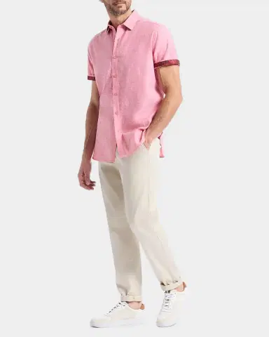 Robert Graham Men's Sutton Solid Linen-Cotton Shirt | Thumbnail 2