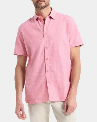 Robert Graham Men's Sutton Solid Linen-Cotton Shirt | Thumbnail 4
