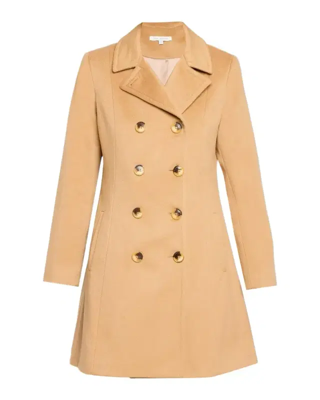 Sofia Cashmere Double-Breasted Cashmere Peacoat