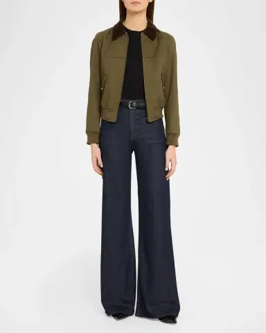 Nili Lotan Victor Contrast Collar Bomber Jacket | Thumbnail 2