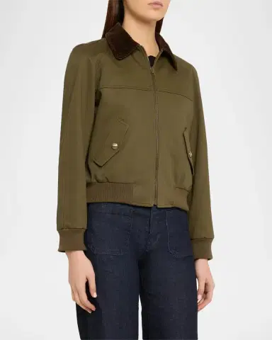 Nili Lotan Victor Contrast Collar Bomber Jacket | Thumbnail 4