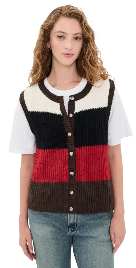 VRG GRL Bridgette Stripe Knit Vest