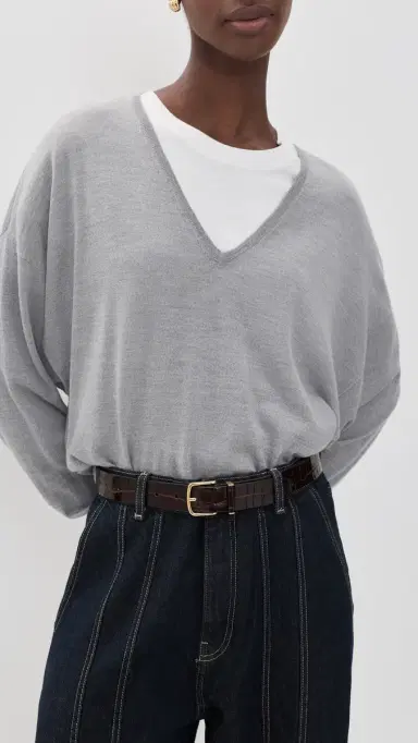 Vince Ellie Leather Croc Belt | Thumbnail 3 Vince Ellie Leather Croc Belt | Thumbnail 3