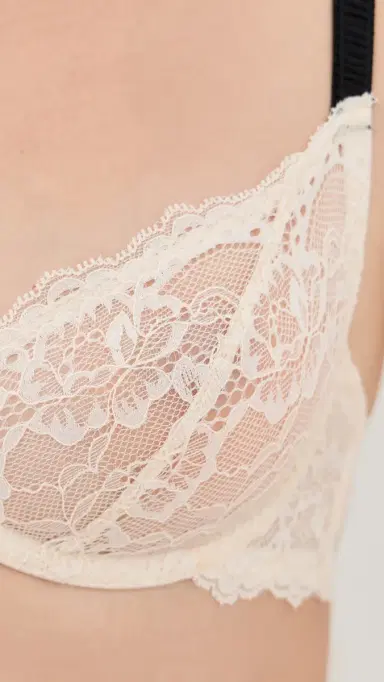 Fleur du Mal Bianca Lace Balconette Bra | Thumbnail 6