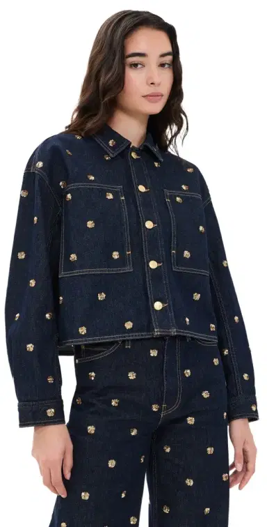 Ulla Johnson The Bobbi Embellished Denim Jacket | Thumbnail 1 Ulla Johnson The Bobbi Embellished Denim Jacket | Thumbnail 1