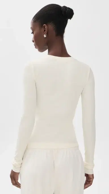 ÉTERNE Long Sleeve Henley Top | Thumbnail 3