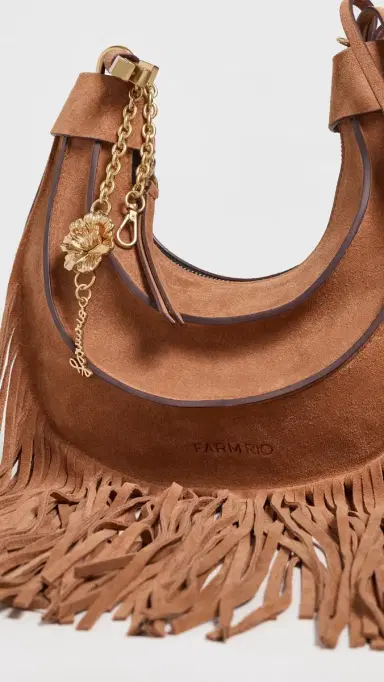 Farm Rio Suede Hobo Large Fringes Banana Bag | Thumbnail 5 Farm Rio Suede Hobo Large Fringes Banana Bag | Thumbnail 5