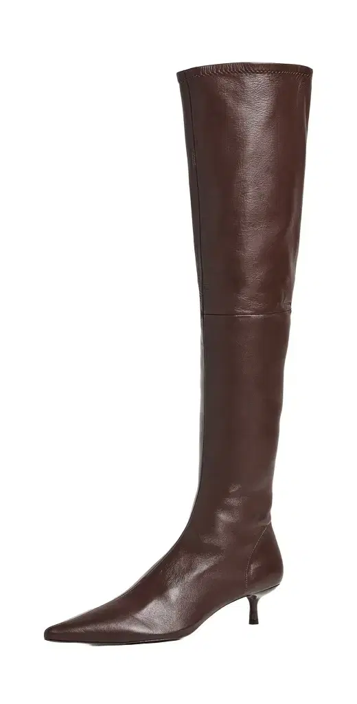Joni Stretch Leather Over-The-Knee Boots