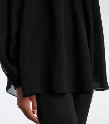 Carolina Herrera Floral-appliqué gathered silk top | Thumbnail 7