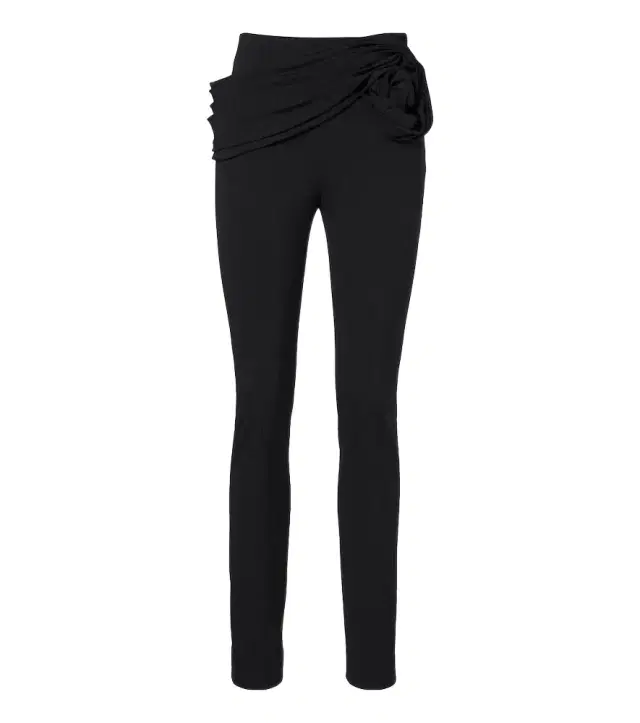 Floral-appliqué wool-blend leggings