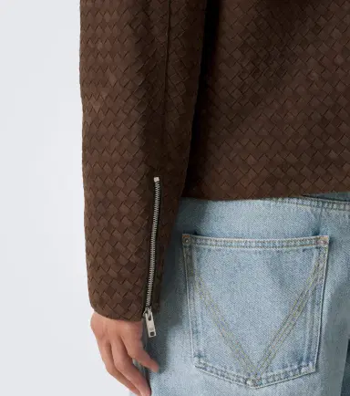 Bottega Veneta Intrecciato suede jacket | Thumbnail 3