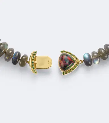 Ileana Makri 18kt gold beaded necklace with gemstones | Thumbnail 2