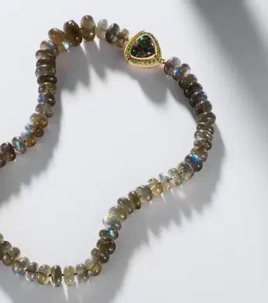Ileana Makri 18kt gold beaded necklace with gemstones | Thumbnail 6