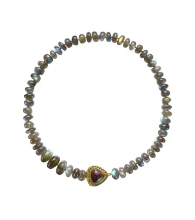 Ileana Makri 18kt gold beaded necklace with gemstones | Thumbnail 1