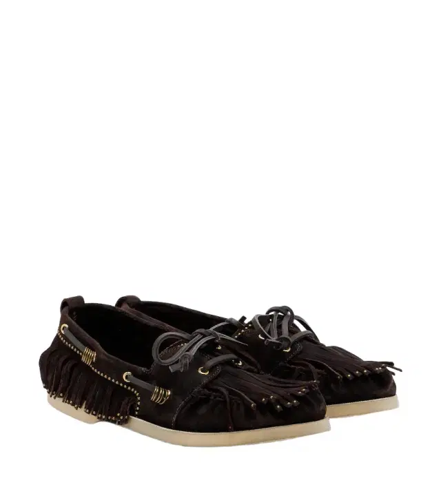Golden Goose Embellished suede boat shoes