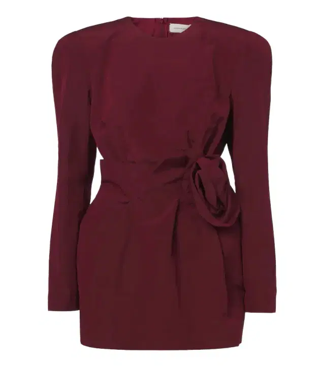 Floral-appliqué cotton and silk minidress