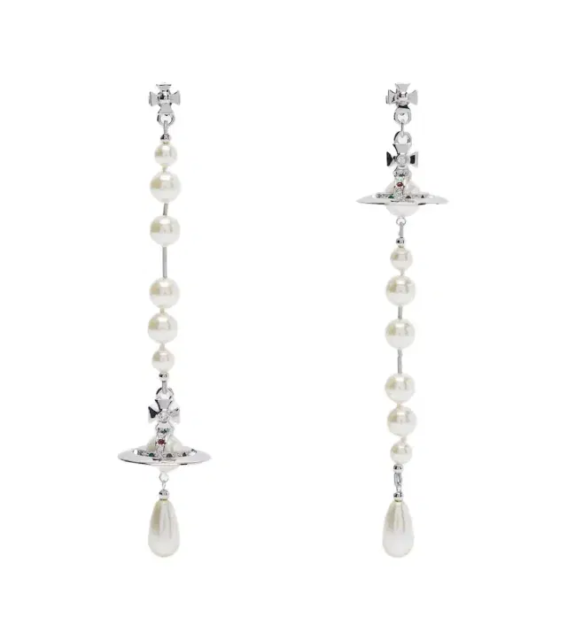 Orb embellished drop earrings