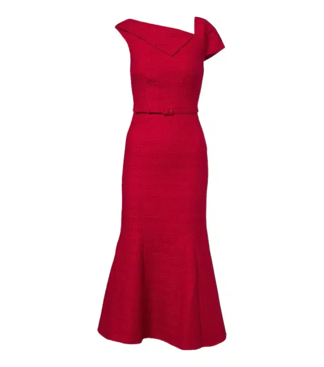 Roland Mouret Belted asymmetric bouclé cocktail dress