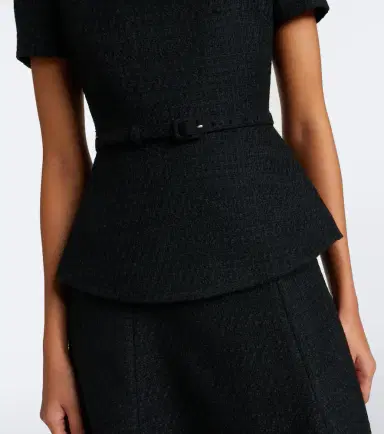 Roland Mouret Belted peplum bouclé cocktail dress | Thumbnail 6