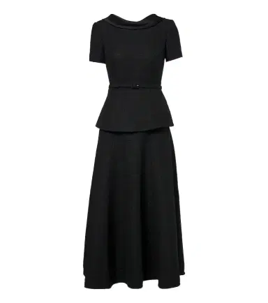 Roland Mouret Belted peplum bouclé cocktail dress | Thumbnail 1