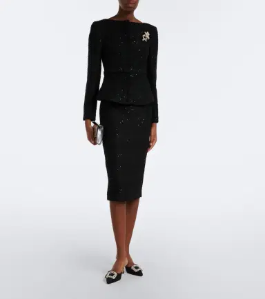 Roland Mouret Belted embellished bouclé jacket | Thumbnail 2 Roland Mouret Belted embellished bouclé jacket | Thumbnail 2