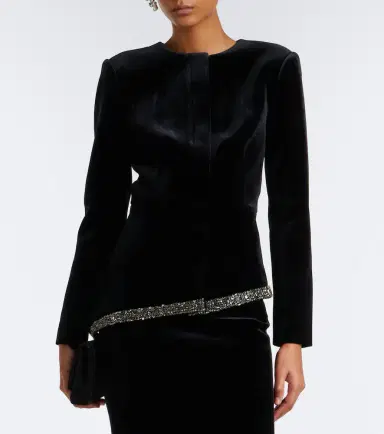 Roland Mouret Embellished asymmetric velvet jacket | Thumbnail 3