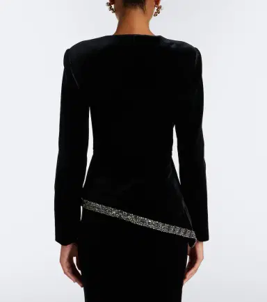 Roland Mouret Embellished asymmetric velvet jacket | Thumbnail 4