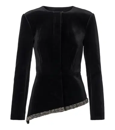 Roland Mouret Embellished asymmetric velvet jacket | Thumbnail 1
