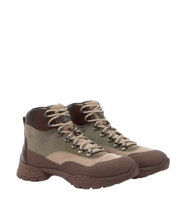 Brunello Cucinelli Leather-trimmed hiking boots