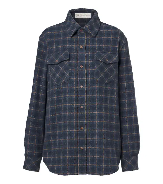 God’s True Cashmere Rugged Explorer plaid cashmere shirt