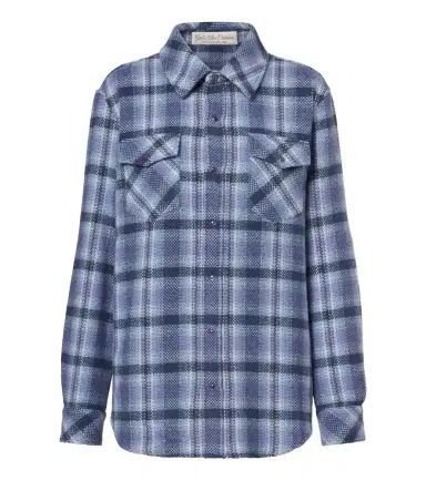 God’s True Cashmere Blue Uniform plaid cashmere shirt | Thumbnail 1