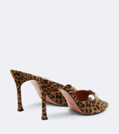 Amina Muaddi Camelia leopard-print suede mules | Thumbnail 4