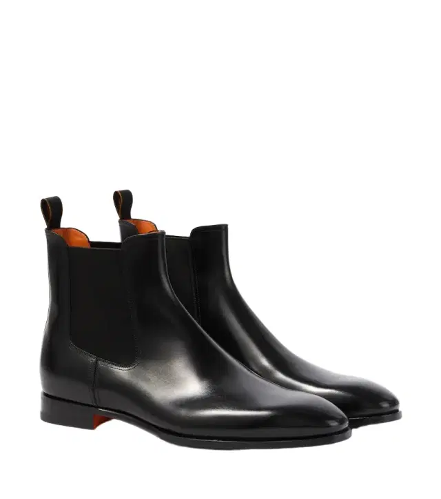 Santoni Leather Chelsea boots