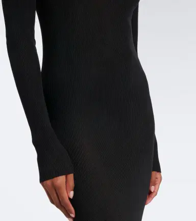 Saint Laurent Cassandre ribbed-knit silk midi dress | Thumbnail 5