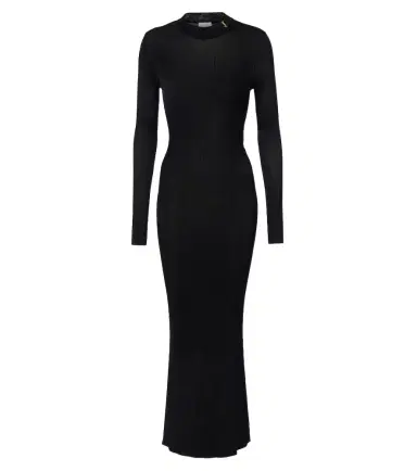 Saint Laurent Cassandre ribbed-knit silk midi dress | Thumbnail 1
