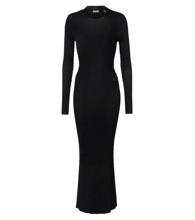 Cassandre ribbed-knit silk midi dress