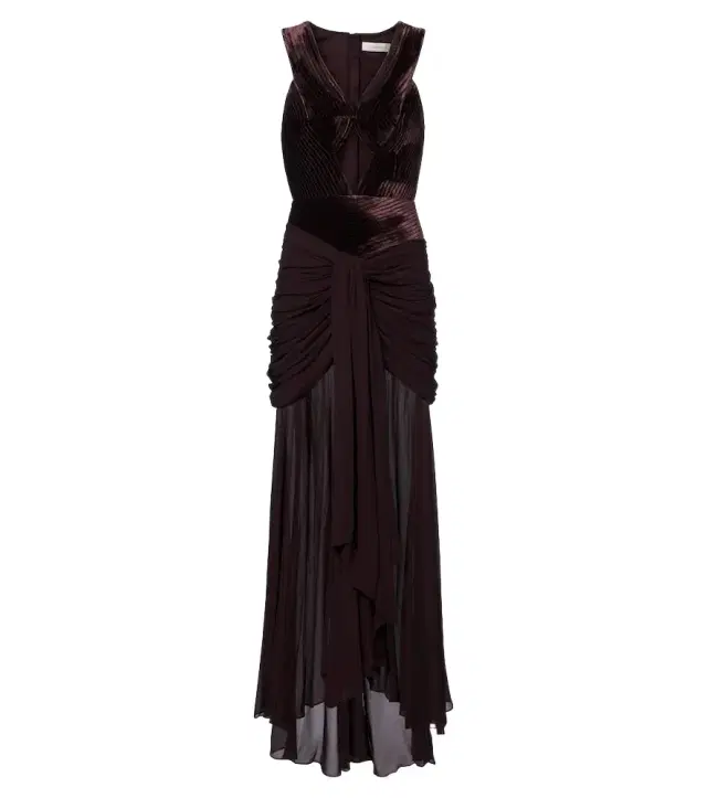 Zimmermann Valiant cutout draped velvet gown