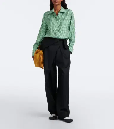 Loewe Double L gingham silk twill shirt | Thumbnail 4