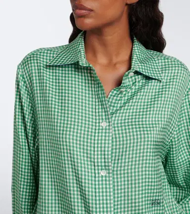 Loewe Double L gingham silk twill shirt | Thumbnail 5
