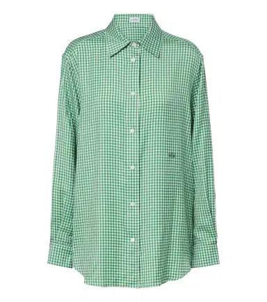 Loewe Double L gingham silk twill shirt | Thumbnail 1