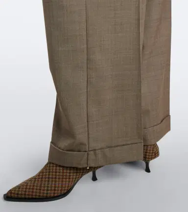 Ganni Wool-blend wide-leg pants | Thumbnail 4