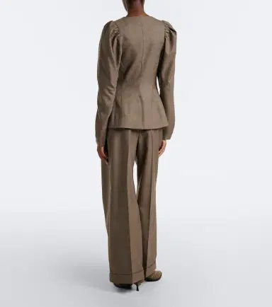 Ganni Wool-blend wide-leg pants | Thumbnail 6