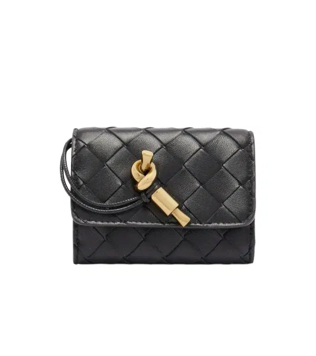 Intrecciato leather card holder