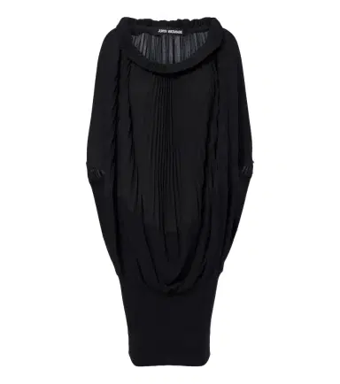 Junya Watanabe Pleated wool-paneled midi dress | Thumbnail 1