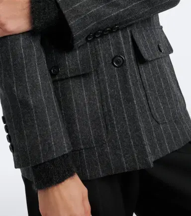Nili Lotan Jenette chalk stripe virgin wool jacket | Thumbnail 2