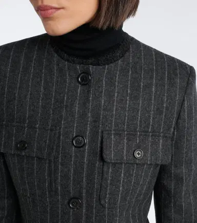 Nili Lotan Jenette chalk stripe virgin wool jacket | Thumbnail 3